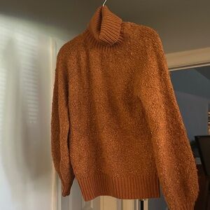 Who What Wear Women's Turtleneck Sweater - Burnt Orange Size small